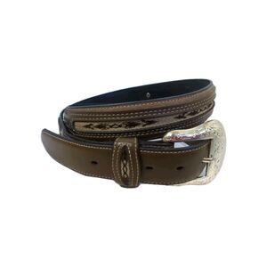 NOCONA Belt Co. Size 46 Brown NATIVE AMERICAN Concho WESTERN leather